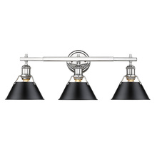  3306-BA3 CH-BLK - Orwell 3-Light Vanity Light in Chrome with Matte Black